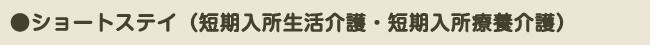 ●ショートステイ（短期入所生活介護・短期入所療養介護）